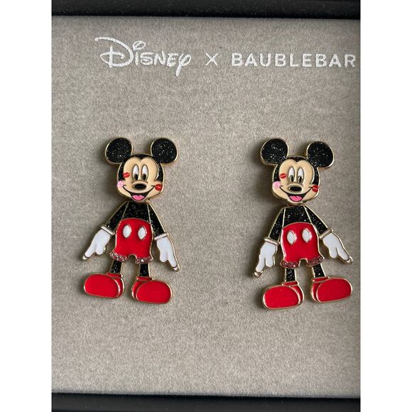 Disney Baublebar Mickey Mouse Kisses Movable Stud Earrings NEW - Picture 5 of 8